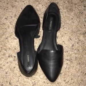 Forever 21 black flats with open sides size 7